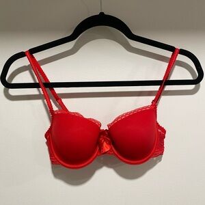 Vibrant Scarlet Lace Bra